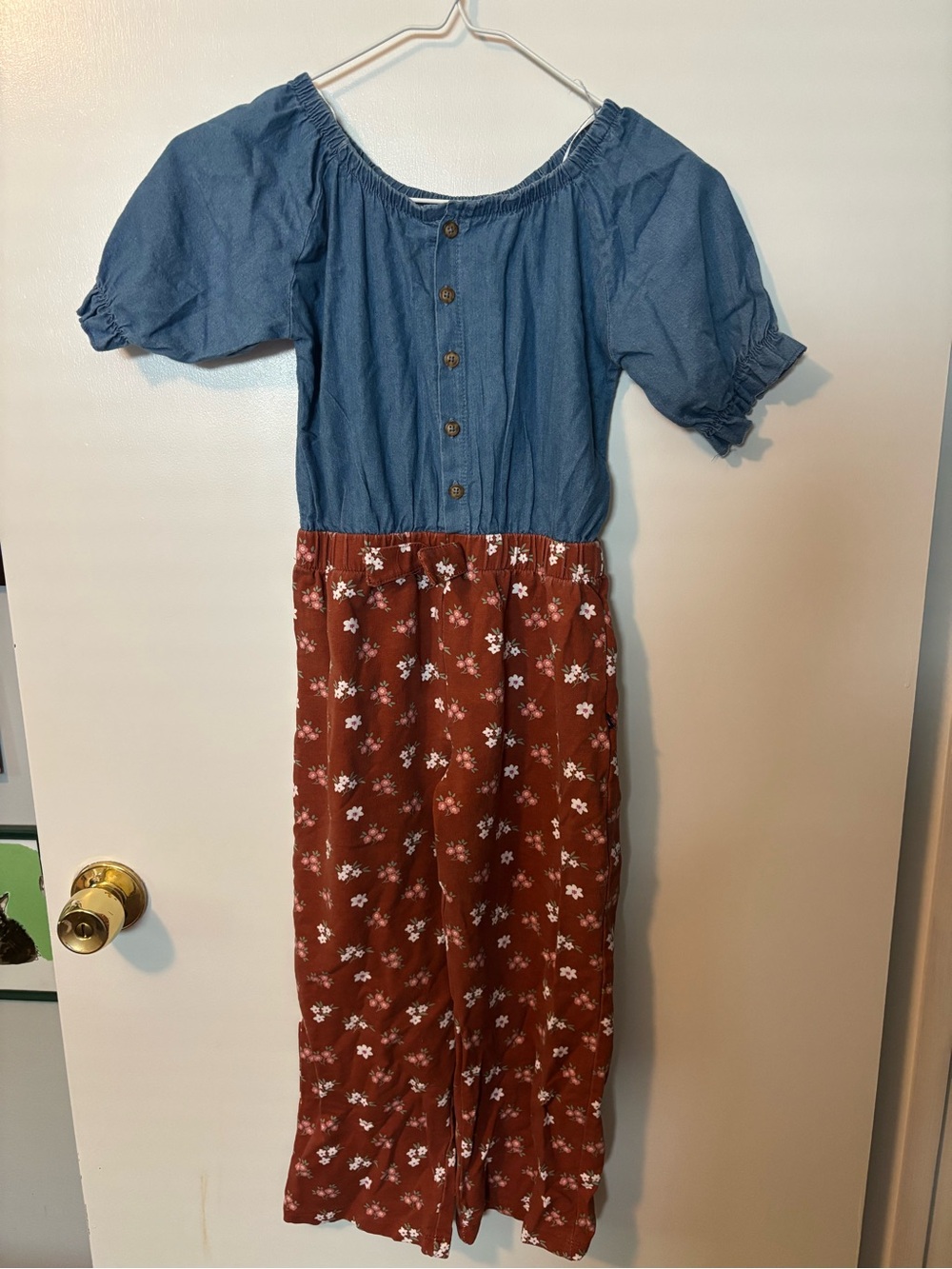 Light Chambray Off-Shoulder Romper Limited Too Size 6 Girls